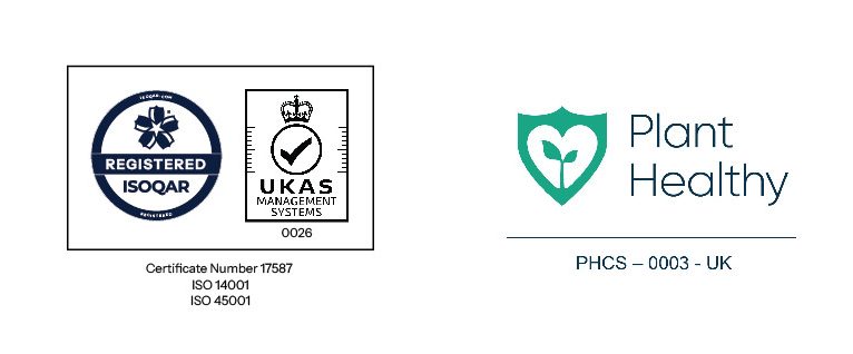 Barcham Trees ISO and Plant Healthy Logos